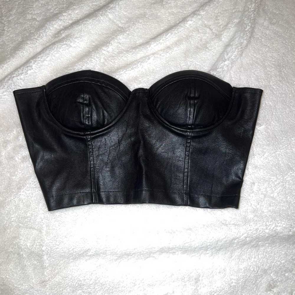 NWOT DOLLS KILL LEATHER BUSTIER - image 1