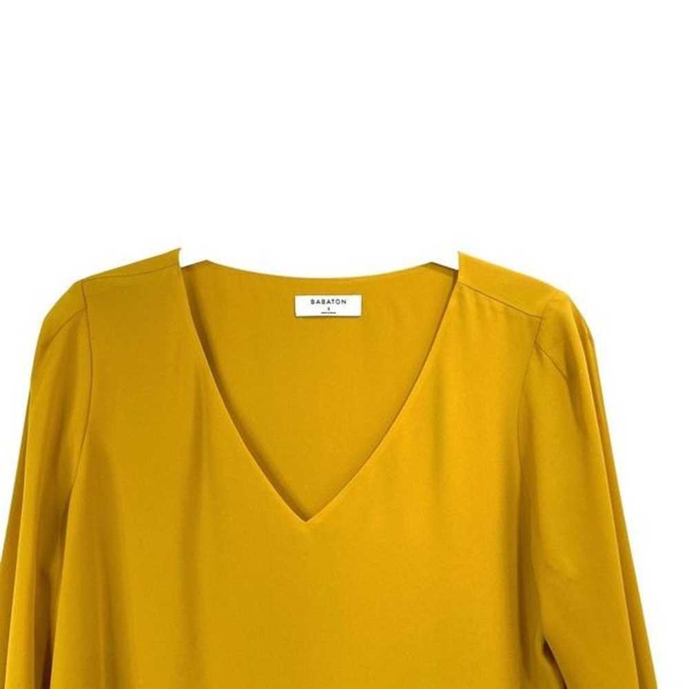 Aritzia Babaton Randy mustard yellow top blouse S… - image 2