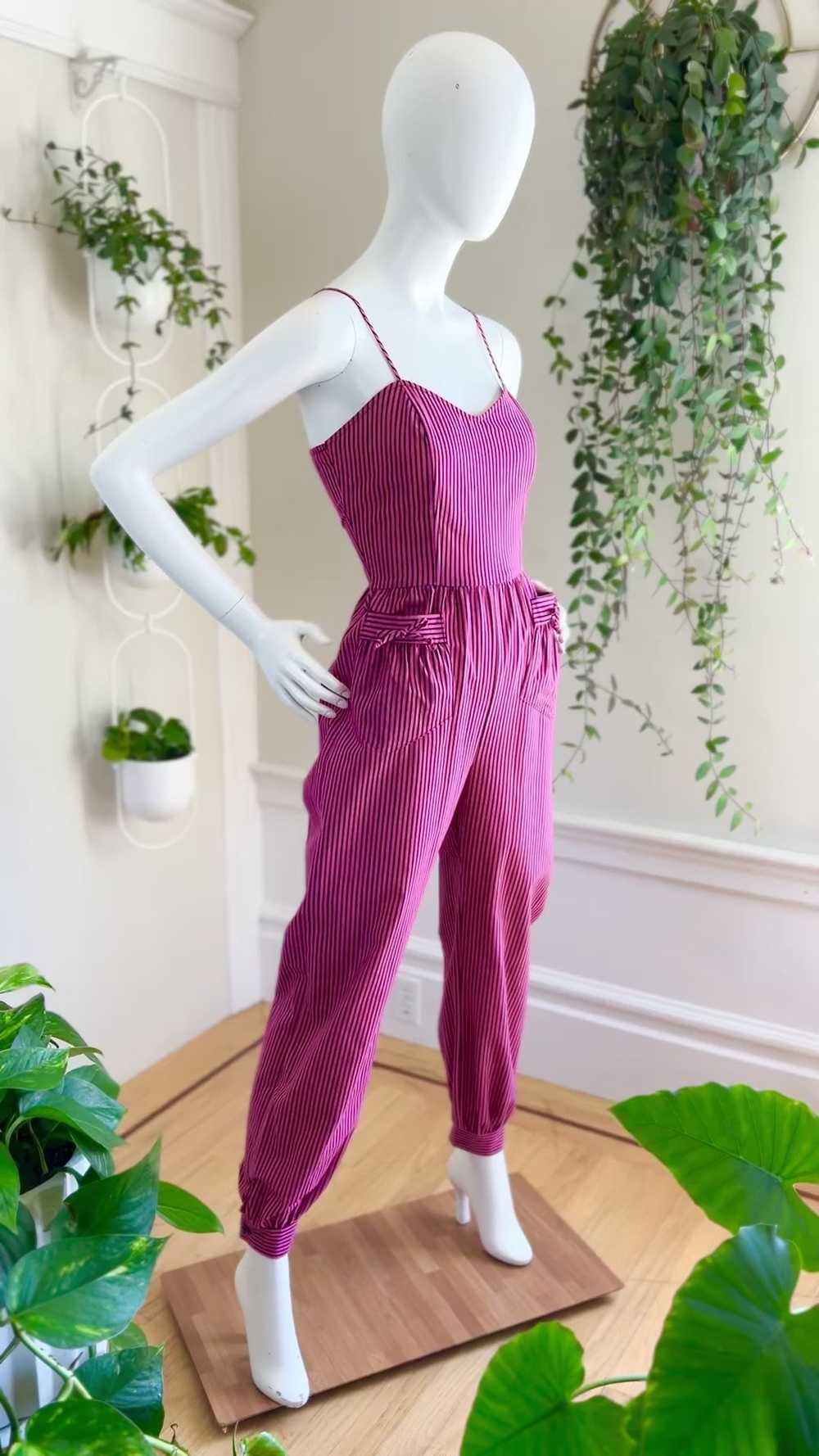 1970s Striped Sweetheart Jumpsuit | x-small/small - image 3