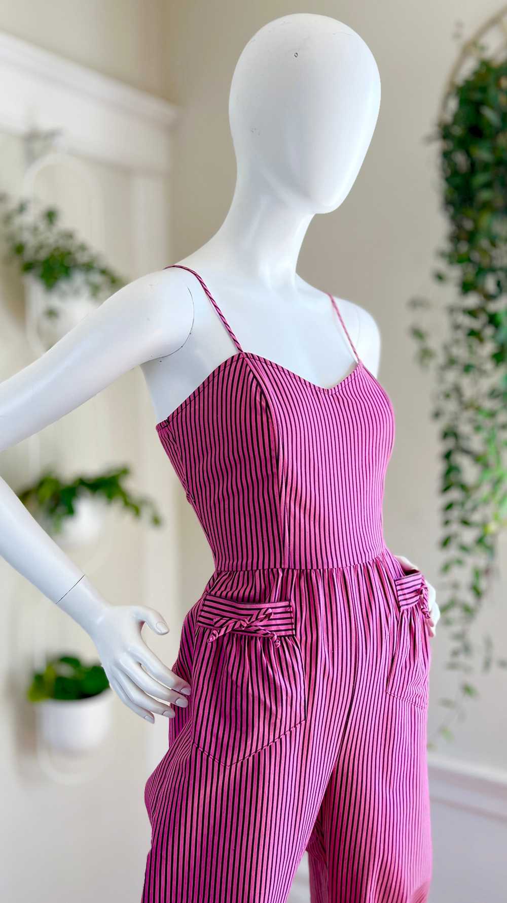 1970s Striped Sweetheart Jumpsuit | x-small/small - image 6