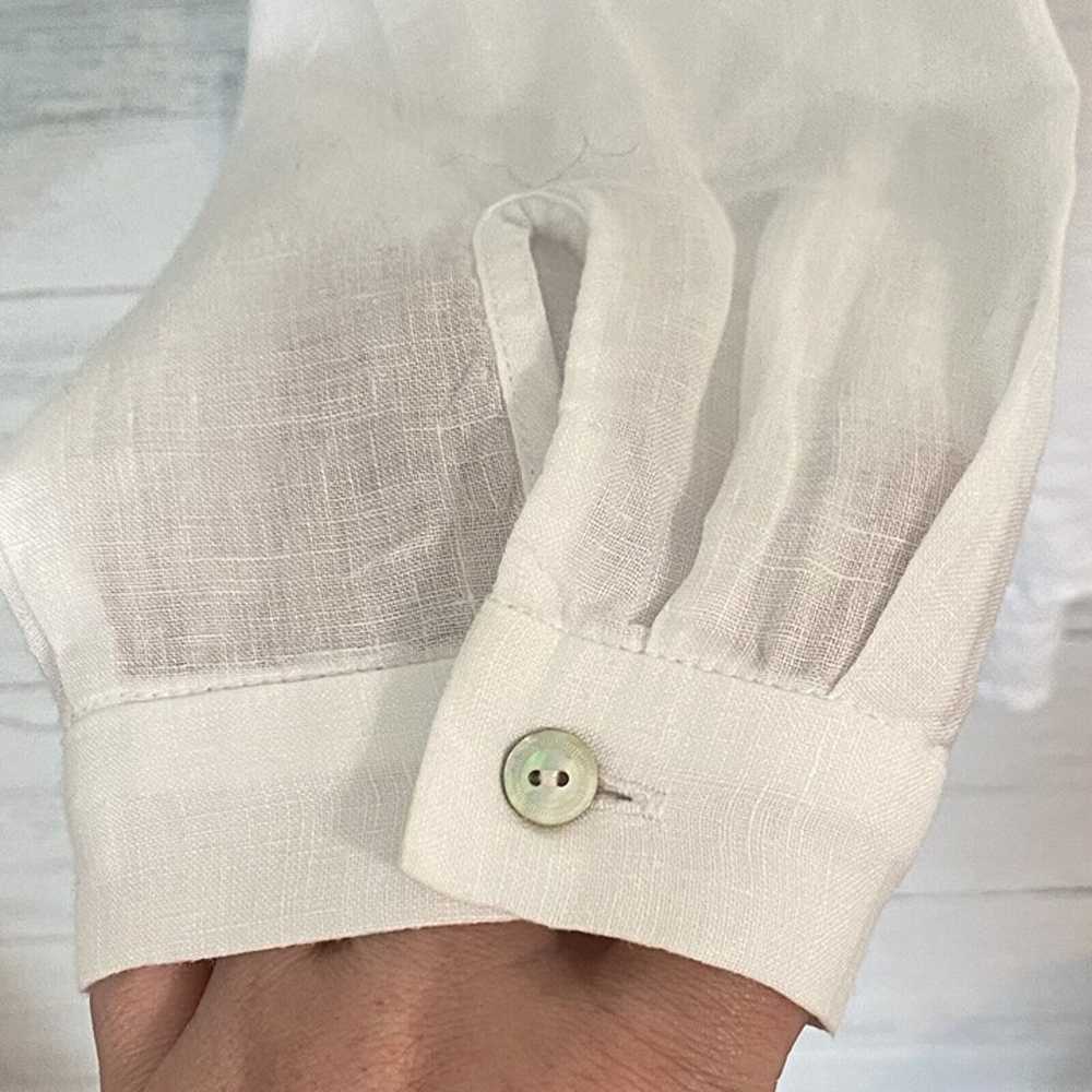 Eileen Fisher White Handkerchief Woven Linen Clas… - image 6