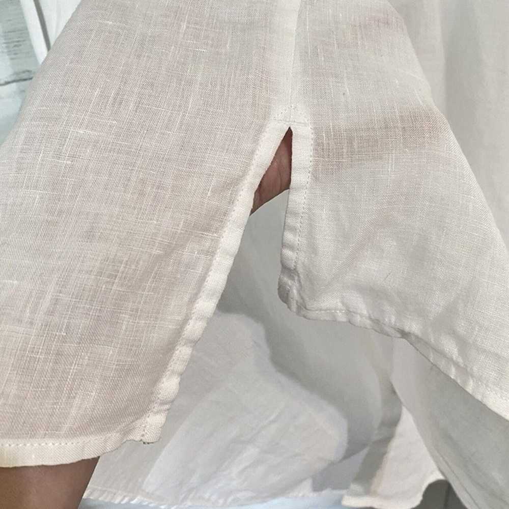 Eileen Fisher White Handkerchief Woven Linen Clas… - image 7