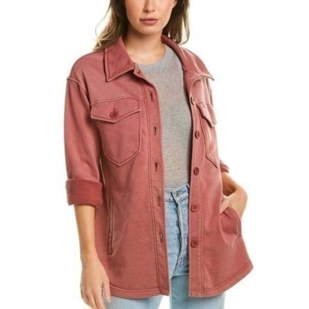 AVEC LES FILLES French Terry Mauve Pink Shacket B… - image 1