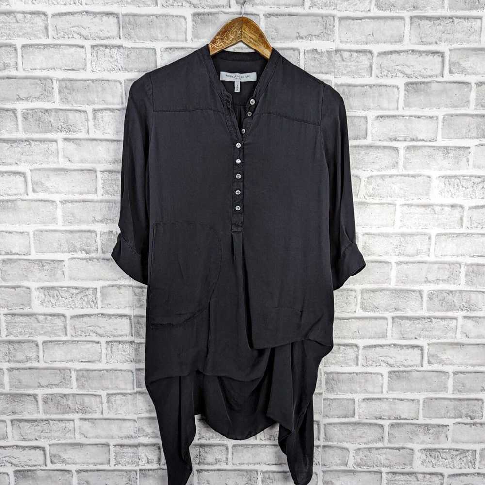 MORGANE LE FAY NY Asymmetric Blouse top in Black … - image 7