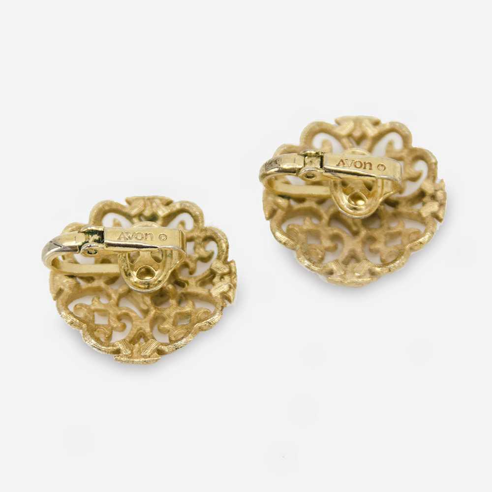Gold Scrollwork Avon Earrings, Precious Pretender… - image 3