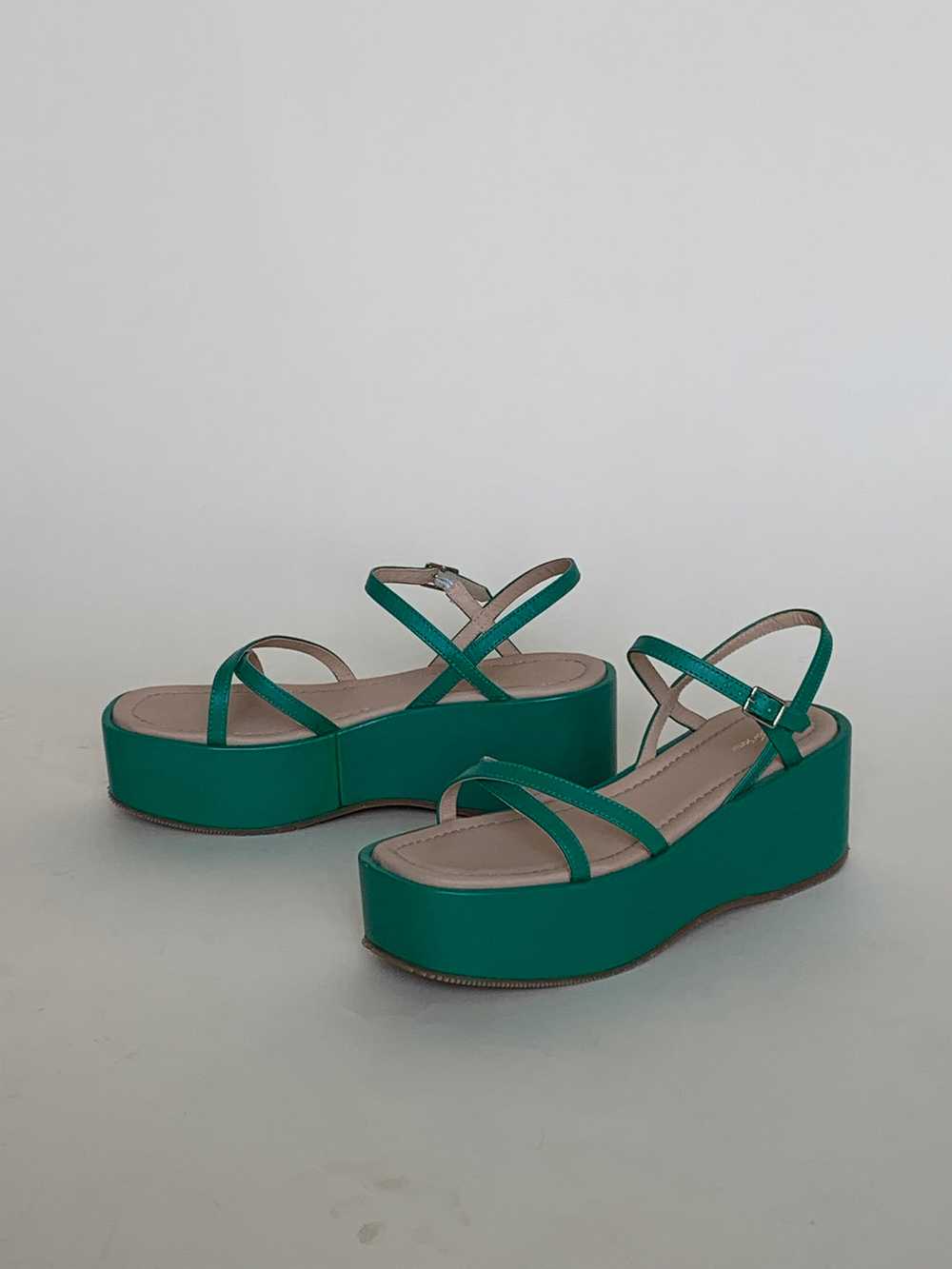 Green platform sandals - image 2
