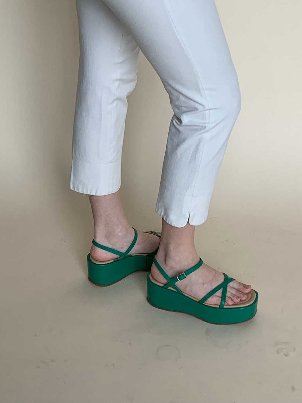 Green platform sandals - image 5