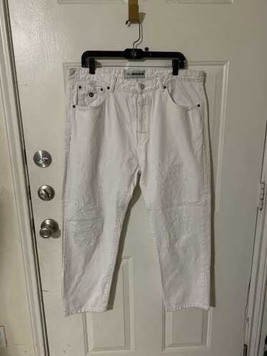 Rhude × Zara Distressed White denim jeans