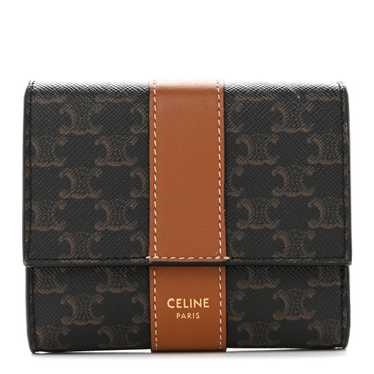CELINE Canvas Triomphe Lambskin Folded Compact Wal