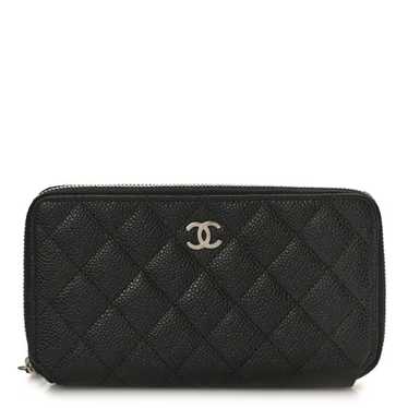 CHANEL Iridescent Caviar Quilted Long Zip Around … - image 1
