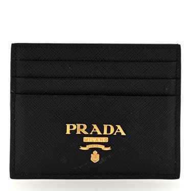 PRADA Saffiano Metal Business Card Holder Black