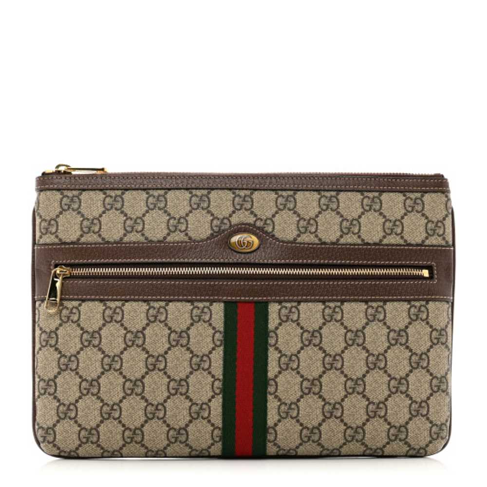 GUCCI GG Supreme Monogram Large Ophidia Pouch Clu… - image 1