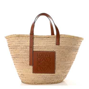 LOEWE Raffia Large Basket Tote Bag Natural Tan - image 1