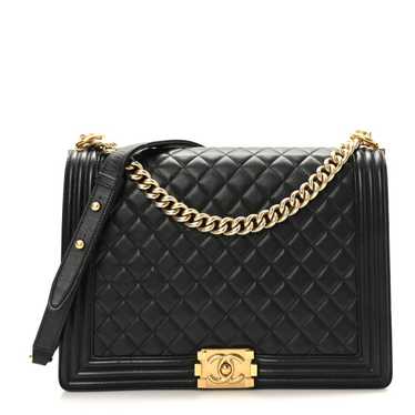 CHANEL Calfskin Quilted Large Boy Flap Black