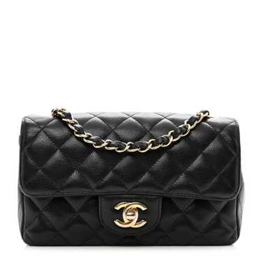 CHANEL Caviar Quilted Mini Rectangular Flap Black - image 1