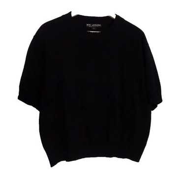 St John Basics black knit top size Large short sl… - image 1