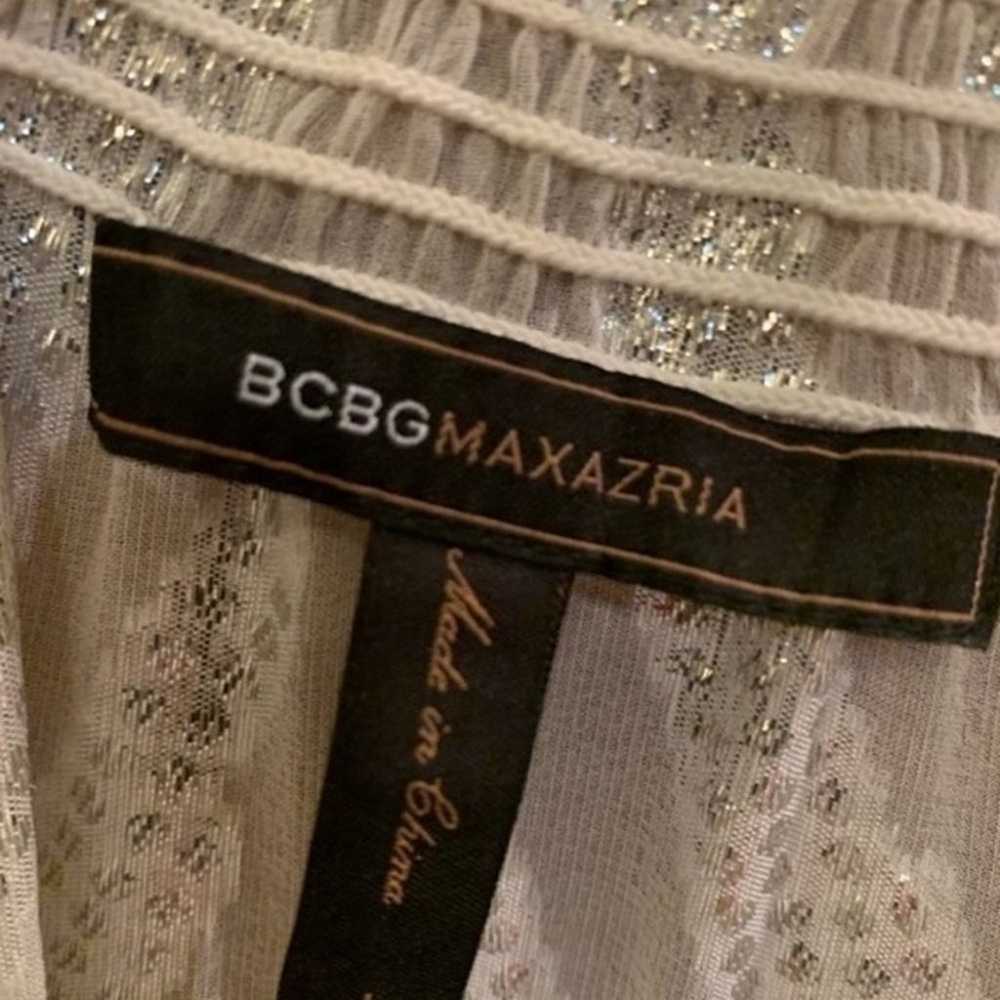 BCBGMAXAZRIA Silver XS Long Sleeve Blouse - image 3