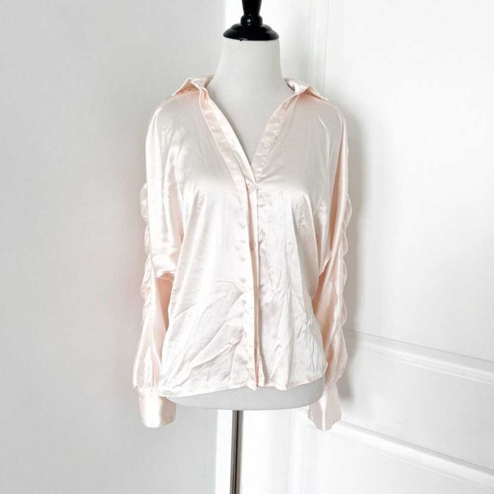AS by DF Light Pink Satin Ruched Sleeve Ferrara B… - image 2