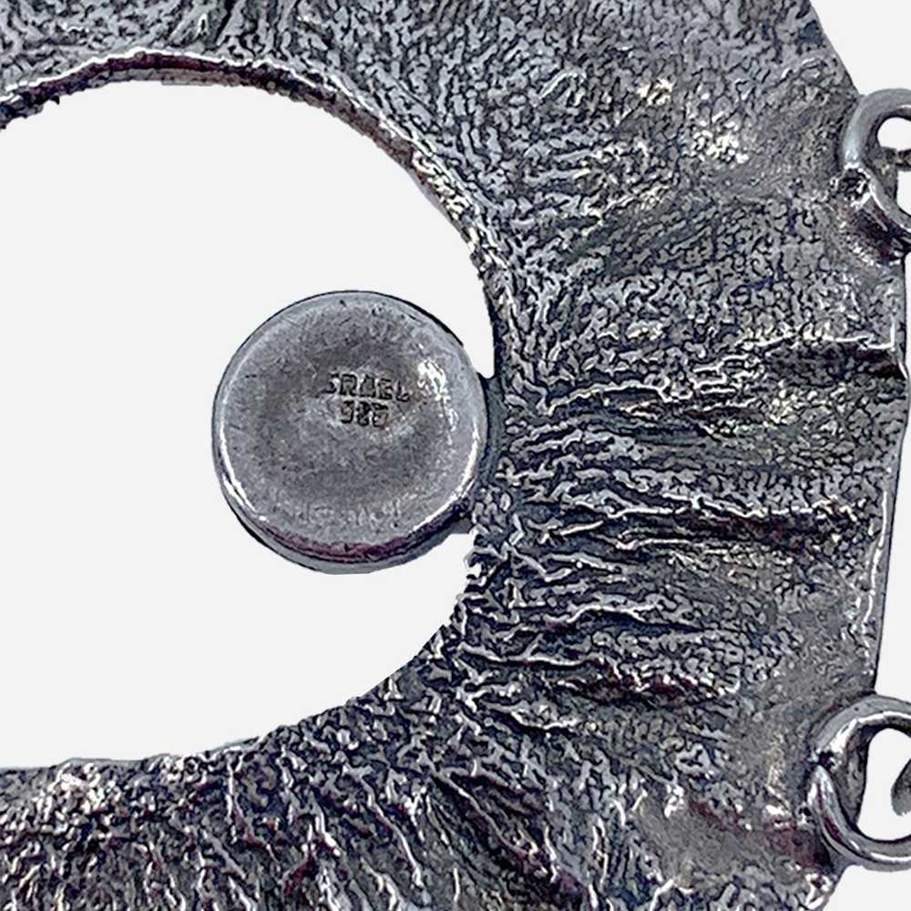 Sterling Silver Modernist Necklace, Tiger’s Eye C… - image 5