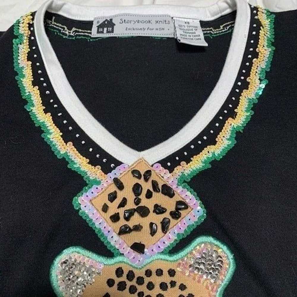 storybook knits womens Vintage leopard print sequ… - image 4