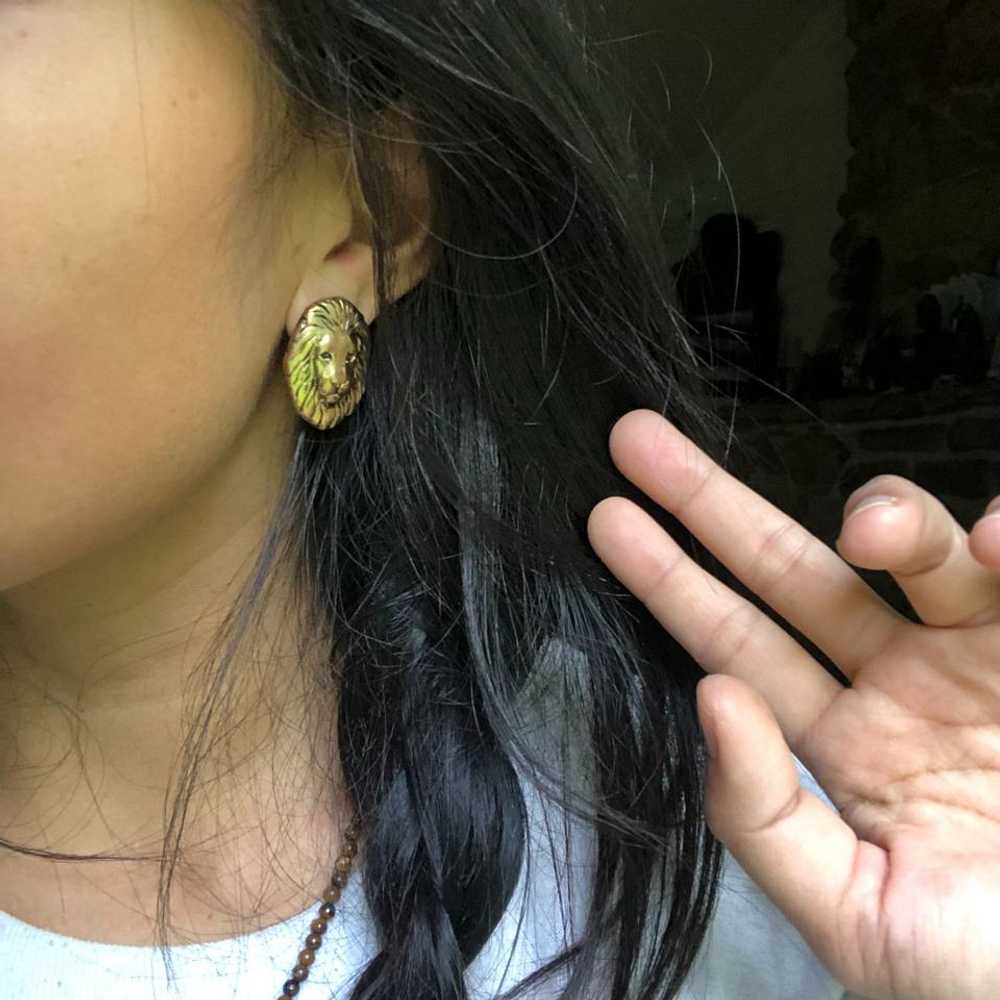 Unknown Gold-toned Lion face Earring | Used,… - image 2