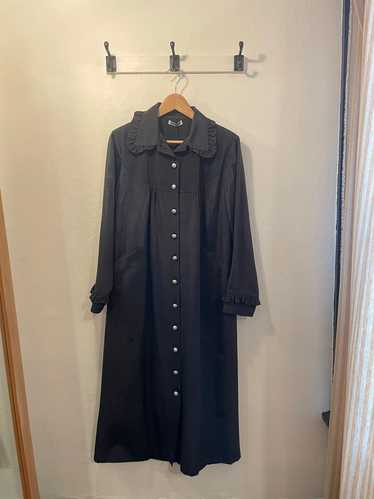 Batsheva Ruffle Coat in Black Moiré (S) | Used,…