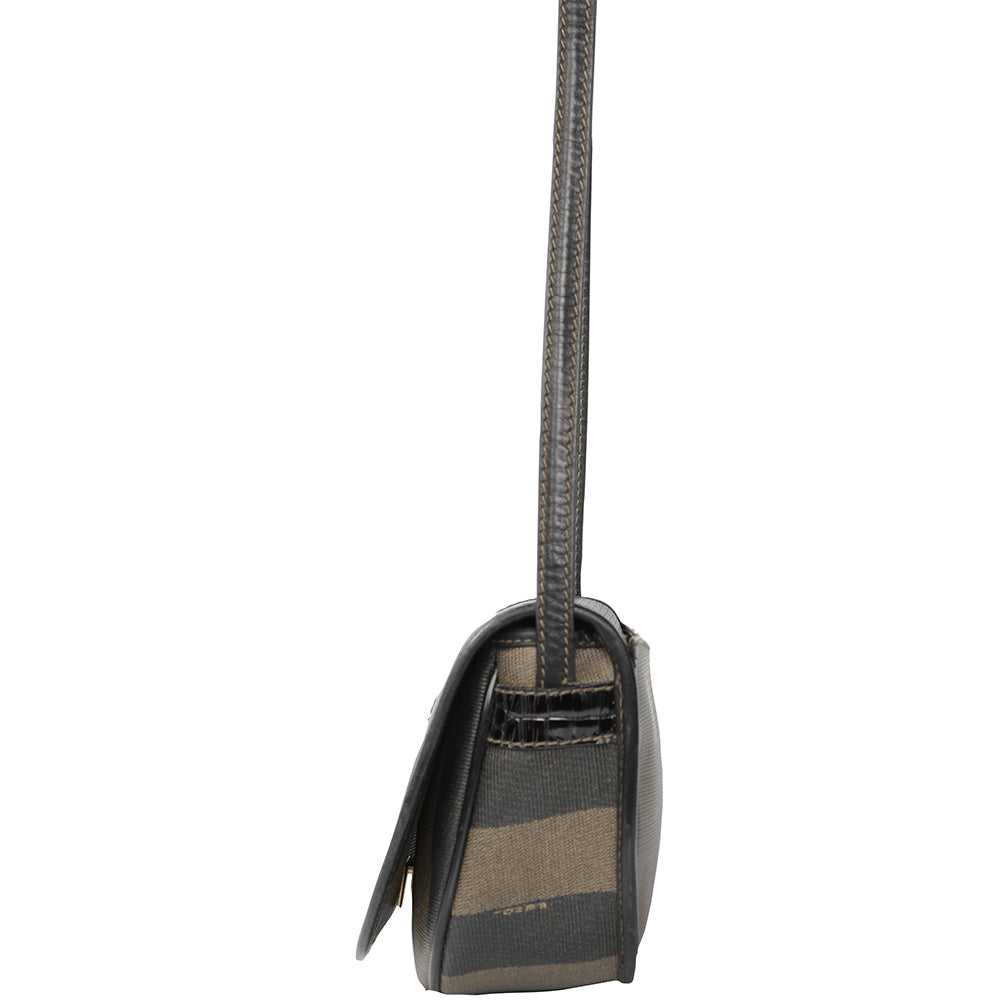 Vtg 80s Fendi Pequin Stripe Crossbody Bag - image 5