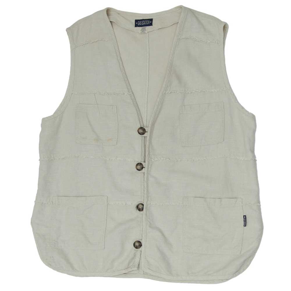 Vintage Gas Station Linen Vest - image 1