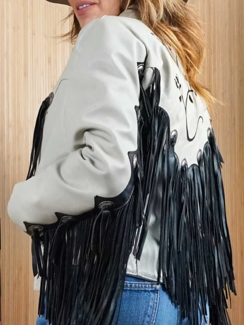 Western Fringe Leather Jacket - image 3