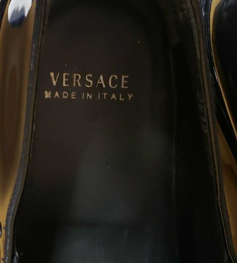 New VERSACE BLACK PATENT LEATHER LOAFER SHOES 44.… - image 5