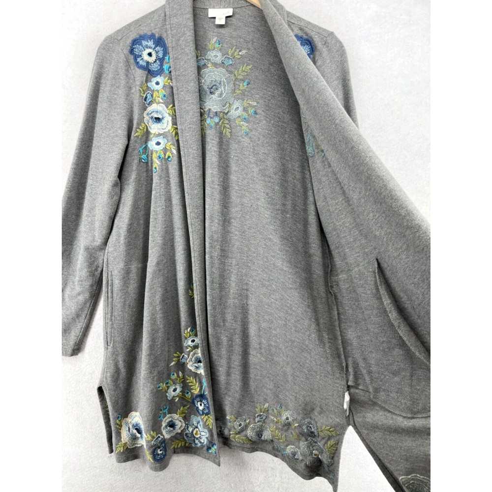 Vintage J.JILL Sweater S Embroidered Cotton Open … - image 3