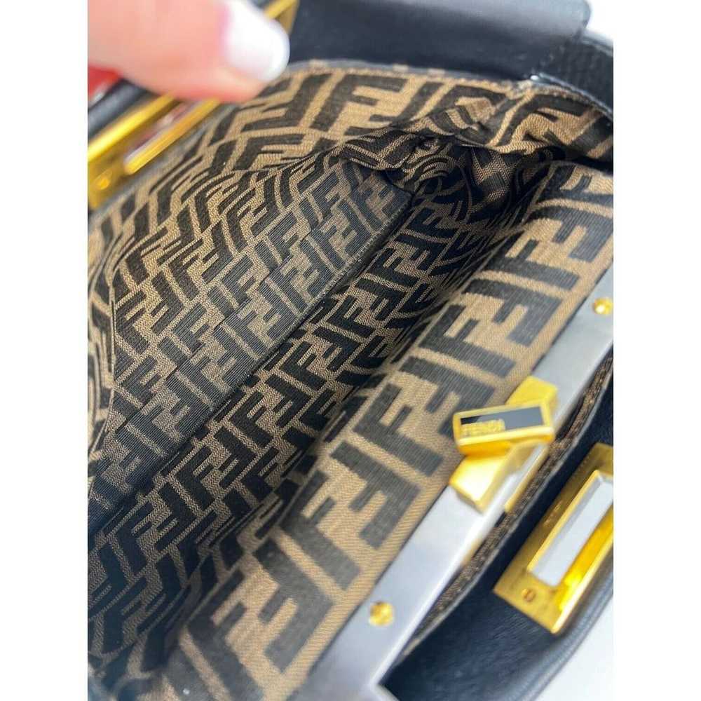 Fendi Black Iconic Peekaboo Zucca Lined Leather M… - image 10