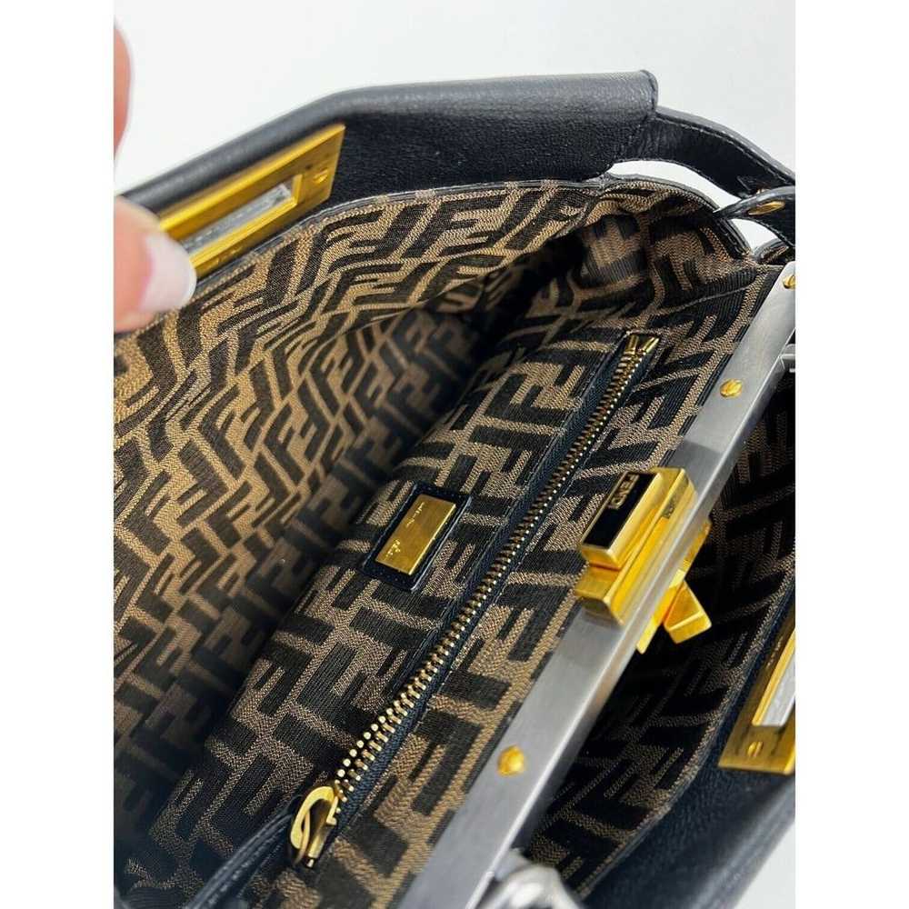 Fendi Black Iconic Peekaboo Zucca Lined Leather M… - image 3