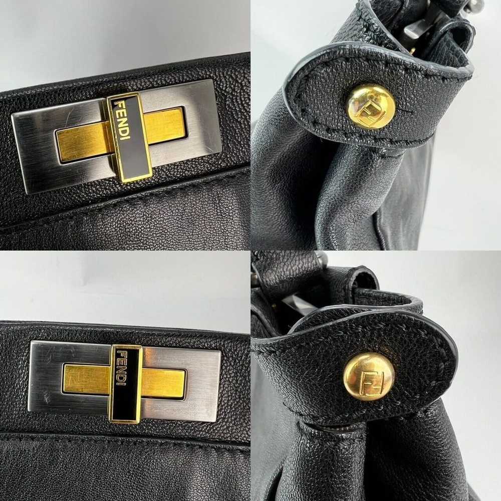 Fendi Black Iconic Peekaboo Zucca Lined Leather M… - image 7