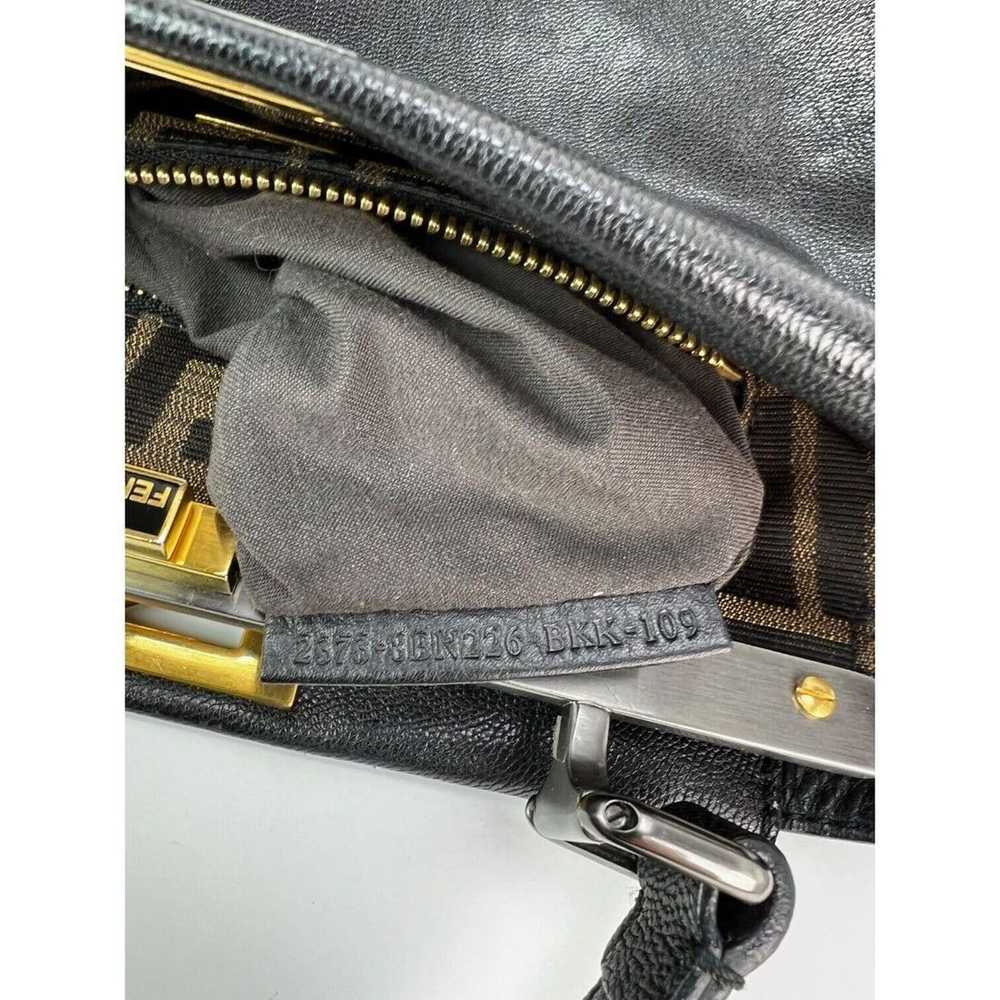 Fendi Black Iconic Peekaboo Zucca Lined Leather M… - image 9