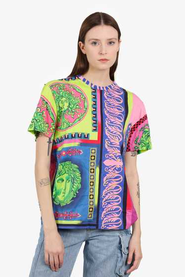 Versace Multicolour Baroque Medusa Print T-Shirt S