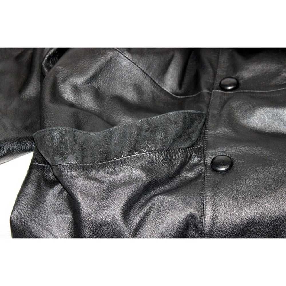 Vtg 80s Preston & York Leather Coat sz XL BLack E… - image 11