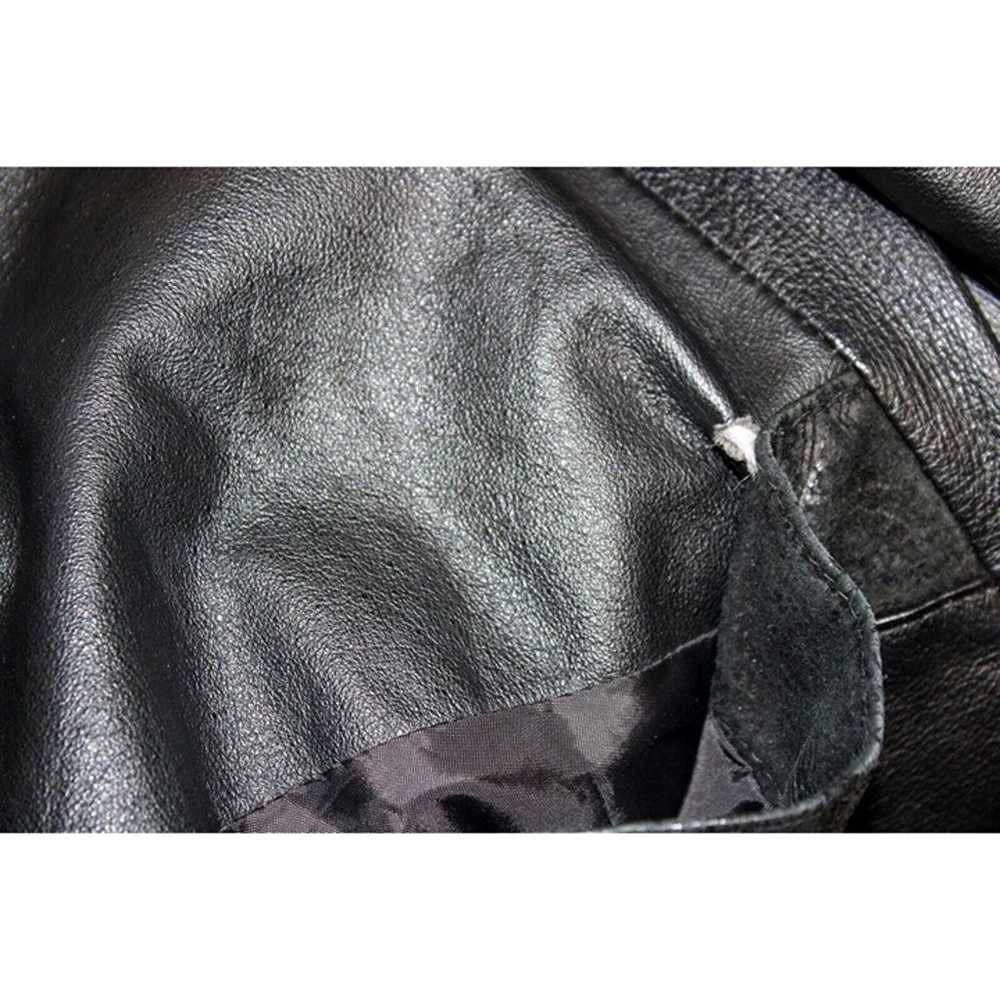 Vtg 80s Preston & York Leather Coat sz XL BLack E… - image 12