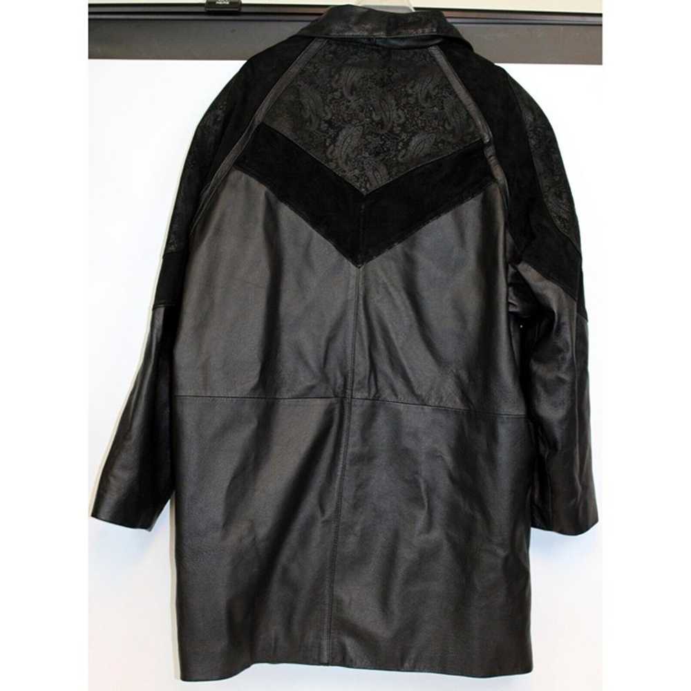 Vtg 80s Preston & York Leather Coat sz XL BLack E… - image 6