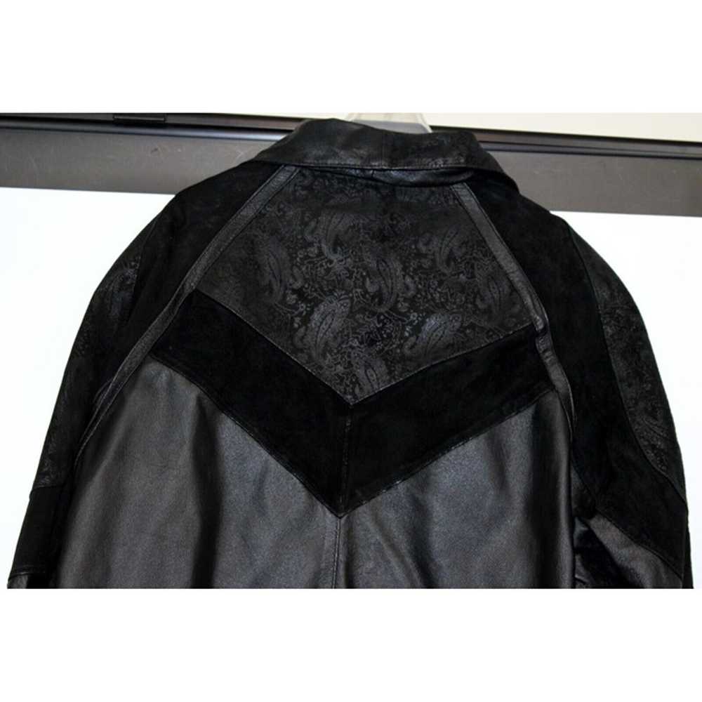 Vtg 80s Preston & York Leather Coat sz XL BLack E… - image 7