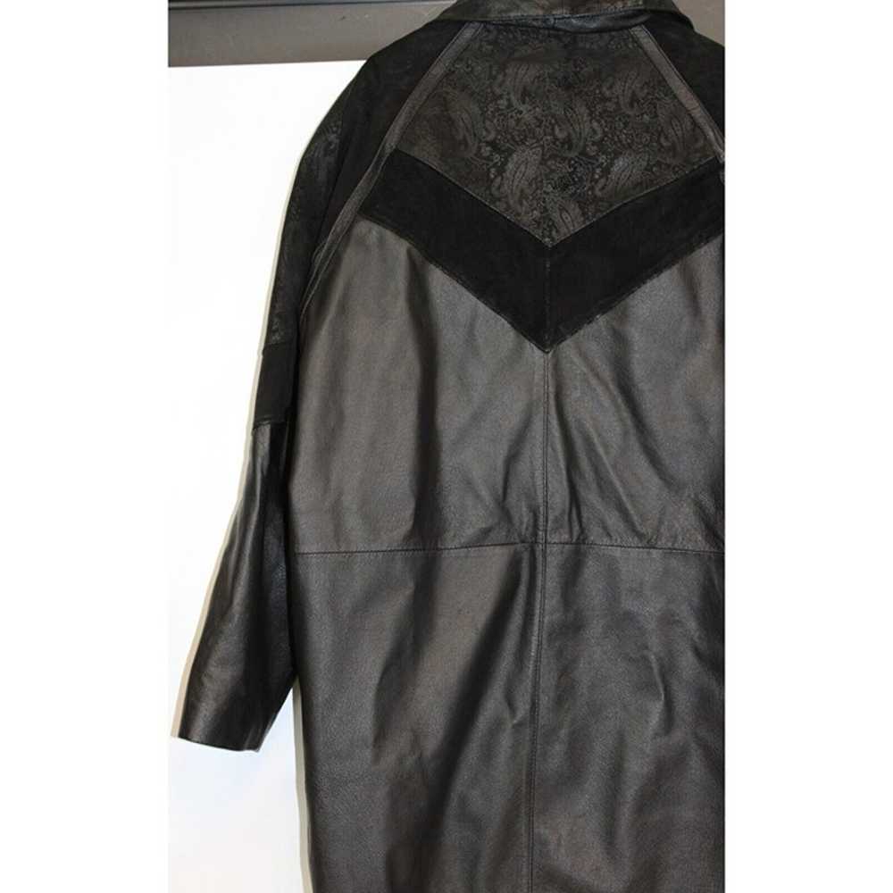 Vtg 80s Preston & York Leather Coat sz XL BLack E… - image 9