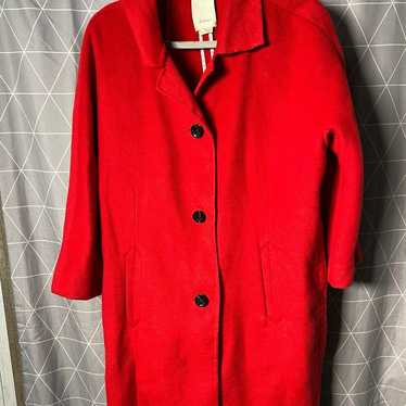 Anthropologie Elevenses Wool Blend Red Coat- Small - image 1