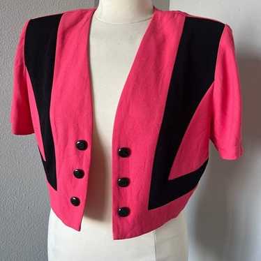 Vintage 80's hot pink shrug by Marshall Rousso