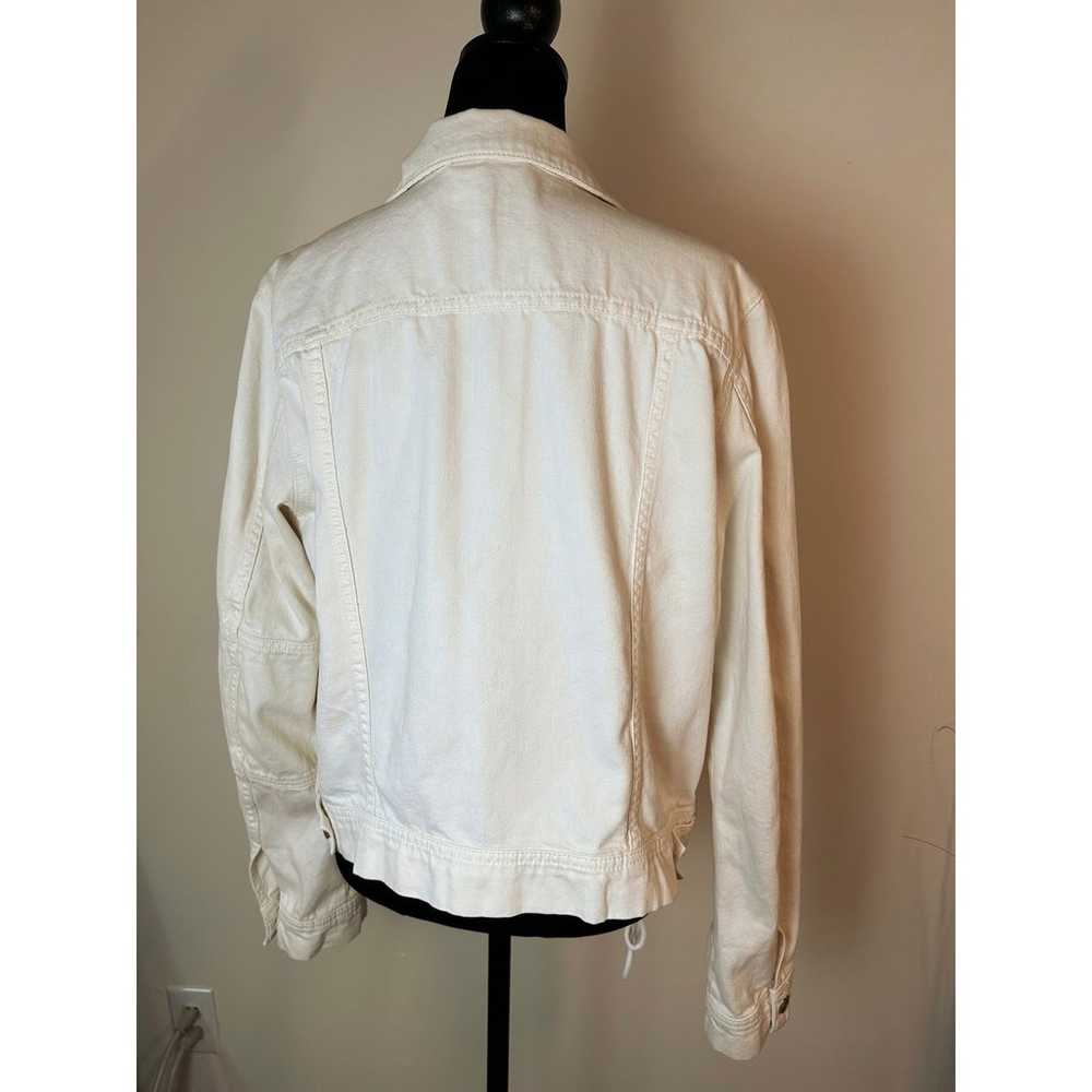 Free People Rumors Denim Jacket Size L Off White … - image 2