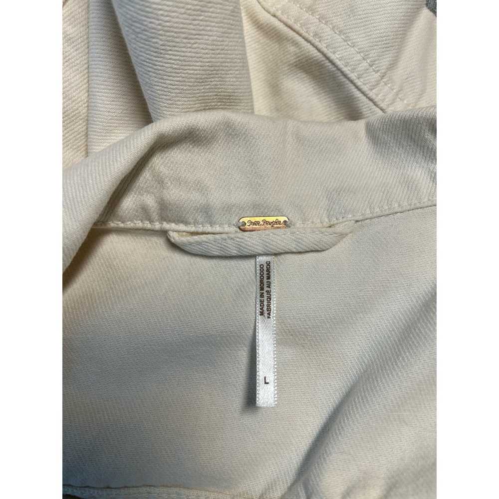 Free People Rumors Denim Jacket Size L Off White … - image 3