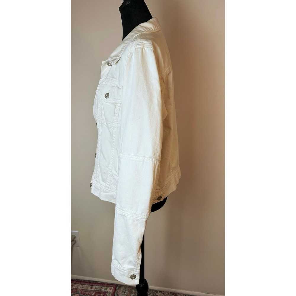 Free People Rumors Denim Jacket Size L Off White … - image 5
