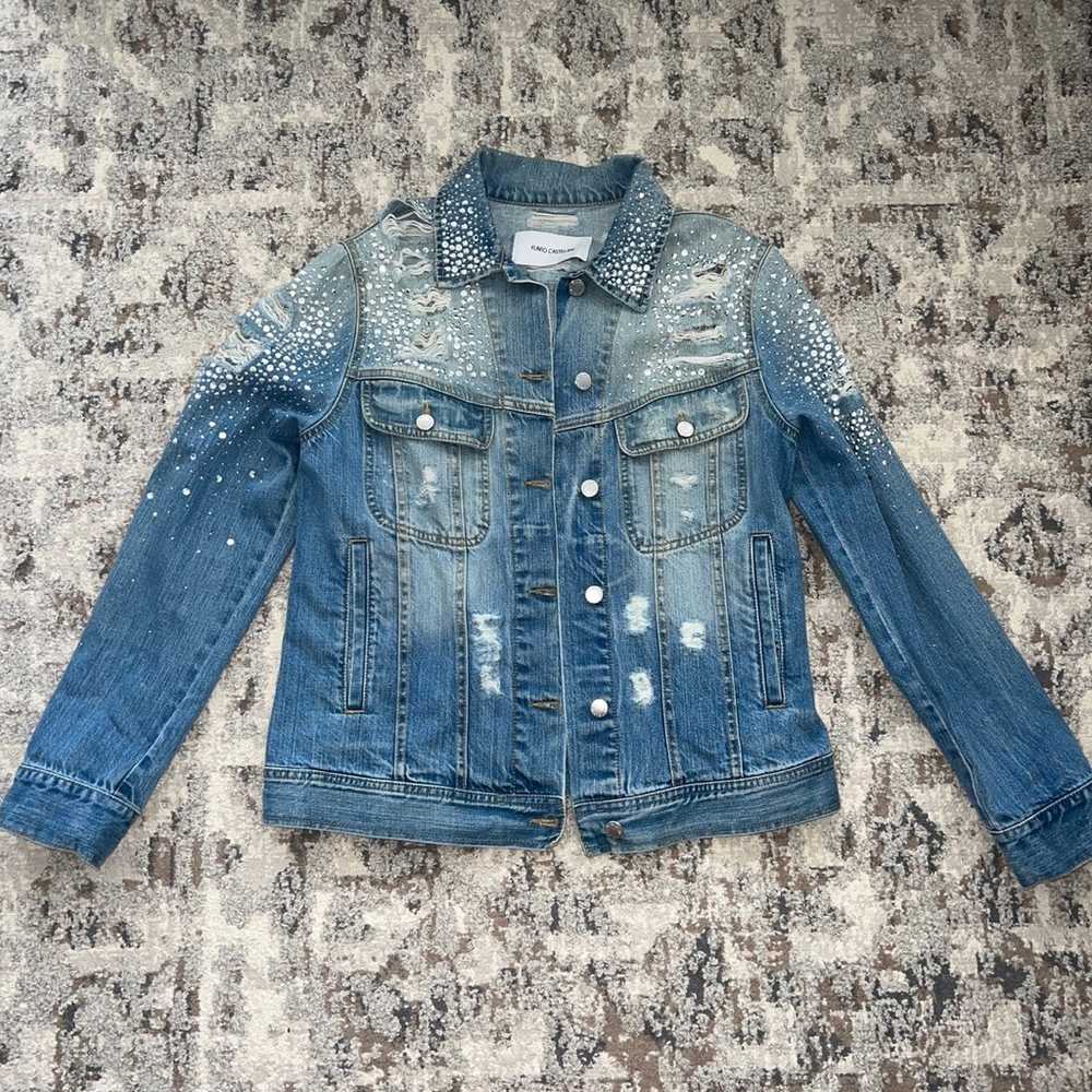 Flavio Castellani Rhinestone Denim Jean Jacket - image 1