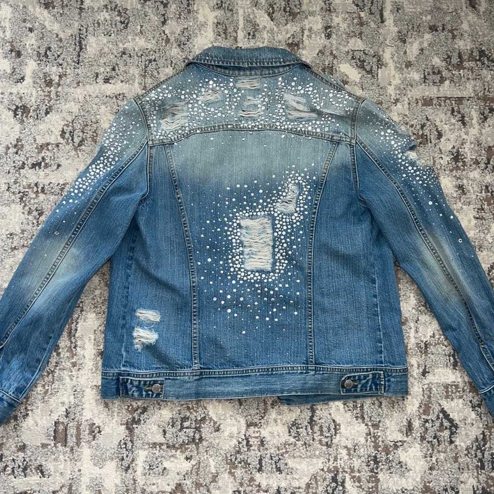 Flavio Castellani Rhinestone Denim Jean Jacket - image 3