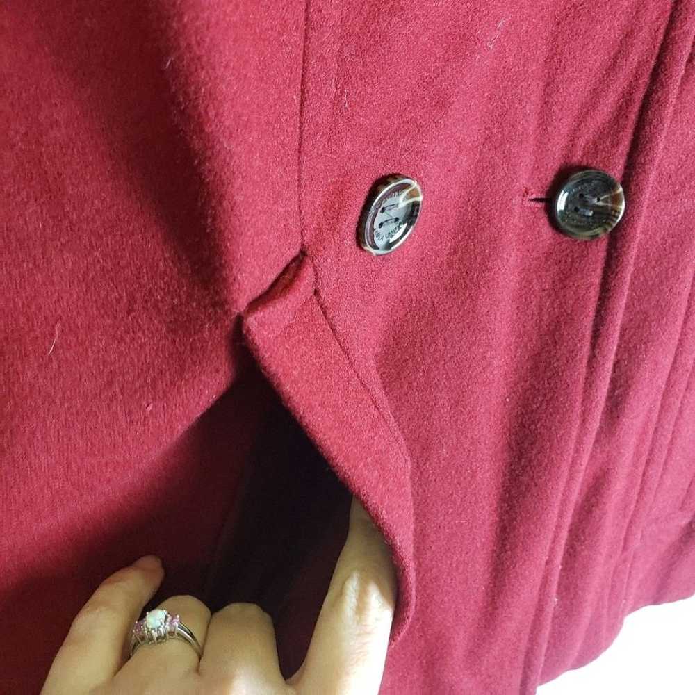 Women's Calvin Klein Cranberry Red Wool Blend Dou… - image 5