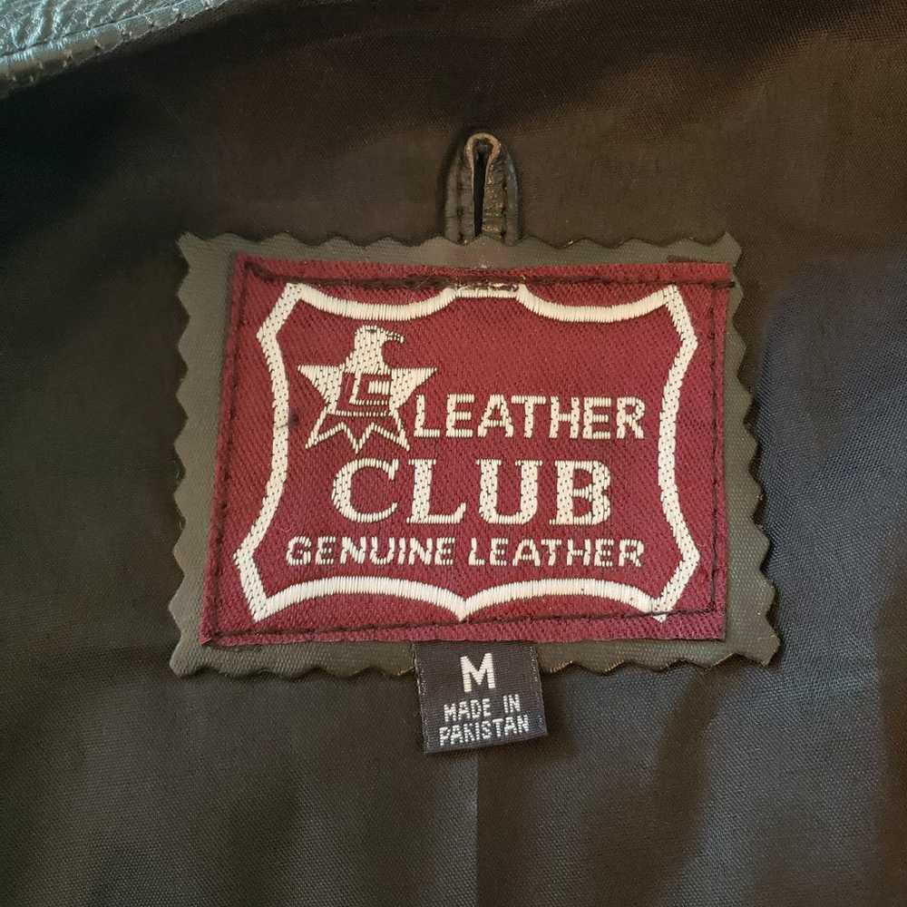 Vintage Leather Club Black and Tan Fringe Leather… - image 4